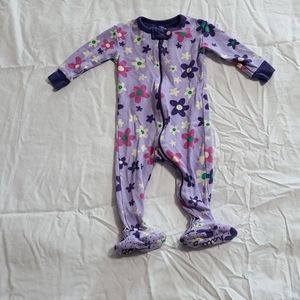 Hatley Purple Flower Footies, 0-3 mos